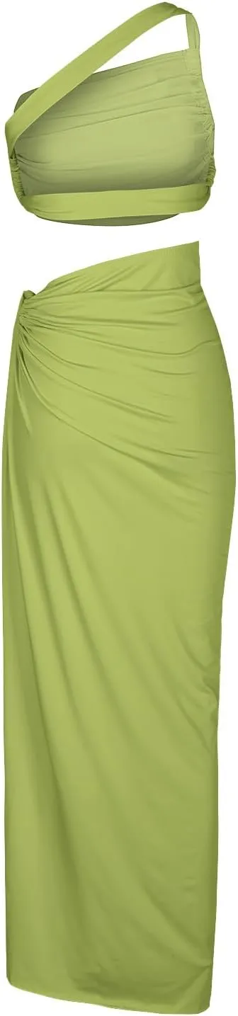 Sexy Cutout Maxi Dress, Ruched Backless, Summer Vacation Outfits for Women, Bodycon Cocktail Slit Cut Out Open Back
