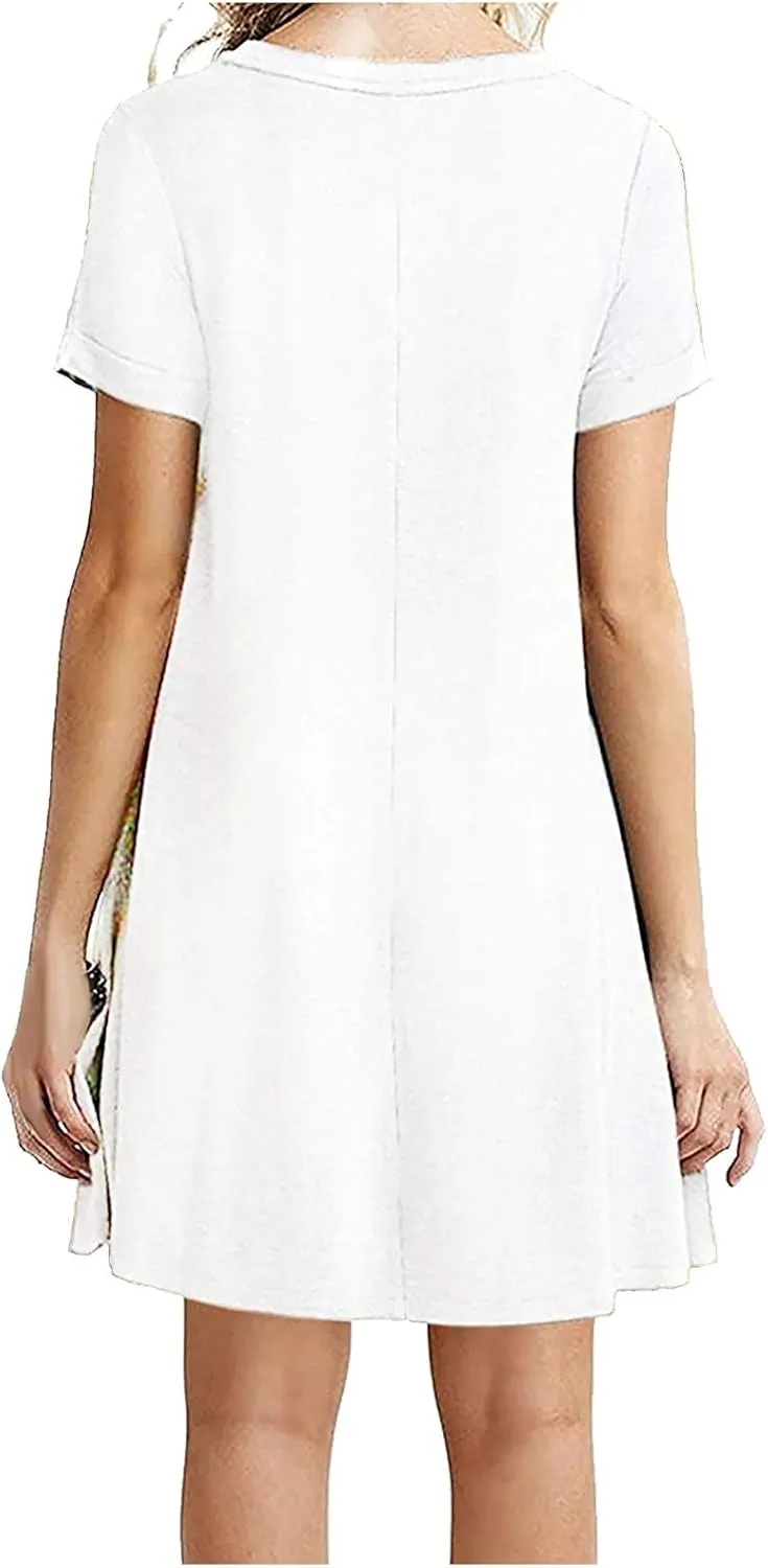 Shirt Dresses for Women A-Line Short Sleeve Polka Dots Mini Sundress 2025 Vacation Casual Beach Summer Dresses