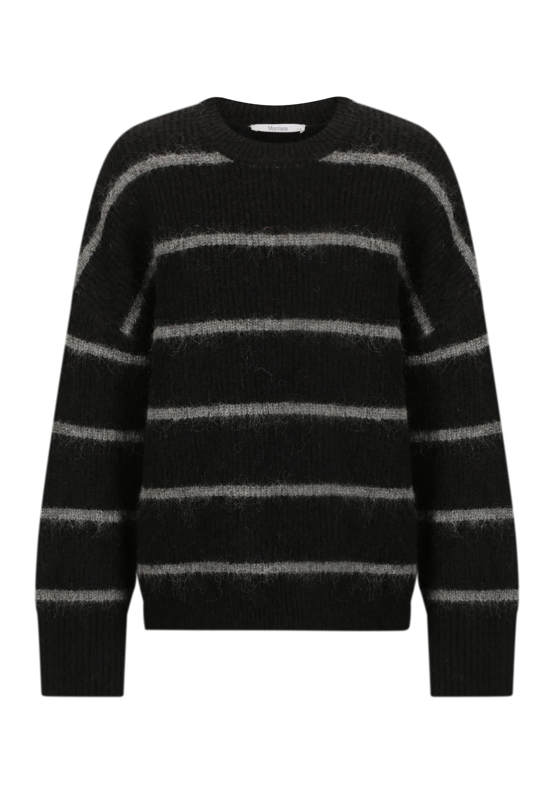 Silas Stripe Knit Pullover_Black