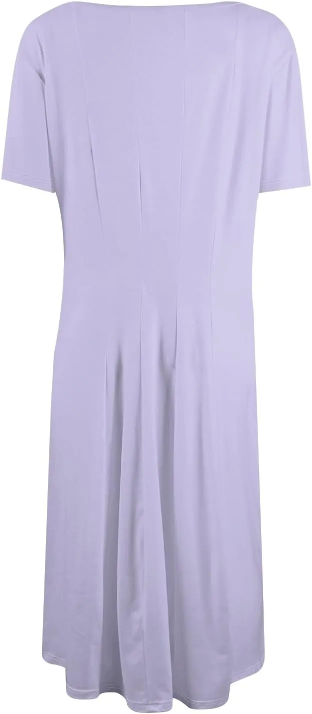 Spring Dresses for Women 2025 Cinched Waist Short Sleeve with Side Pocket Women Dress Plus Size Midi Crewneck Dress