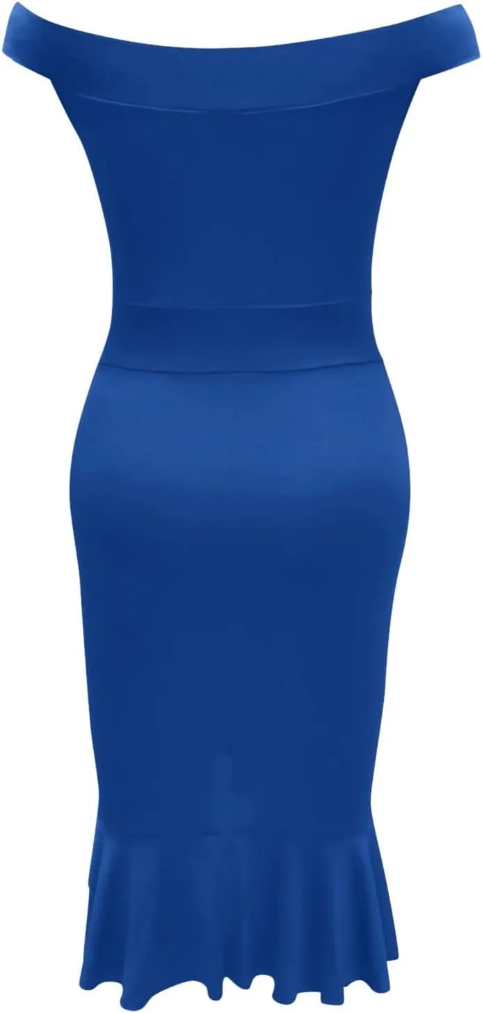 Summer Dresses for Women 2025 Off Shoulder Ruffle Irregular Bodycon Midi Dress Formal Wedding Guest Dresses