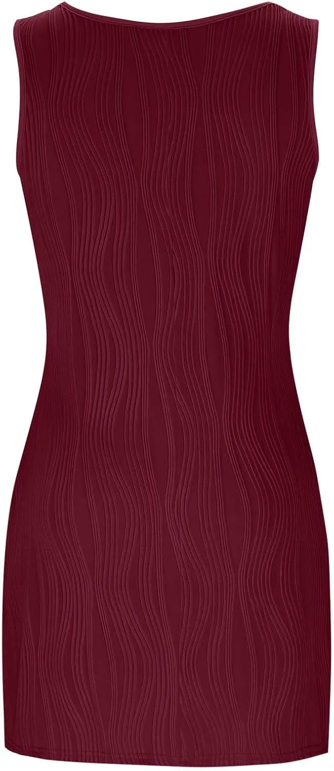 Summer Dresses for Women 2025 Sleeveless Swimsuit Beach Sundresses Coverups Vacation Button Down Casual Mini Dress