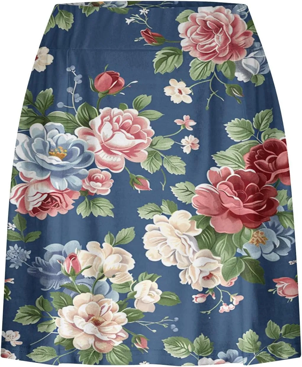 Summer Skorts for Women 2024 Trendy Floral Print High Waisted Flowy Skorts Casual Comfy Sport Skirts with Shorts