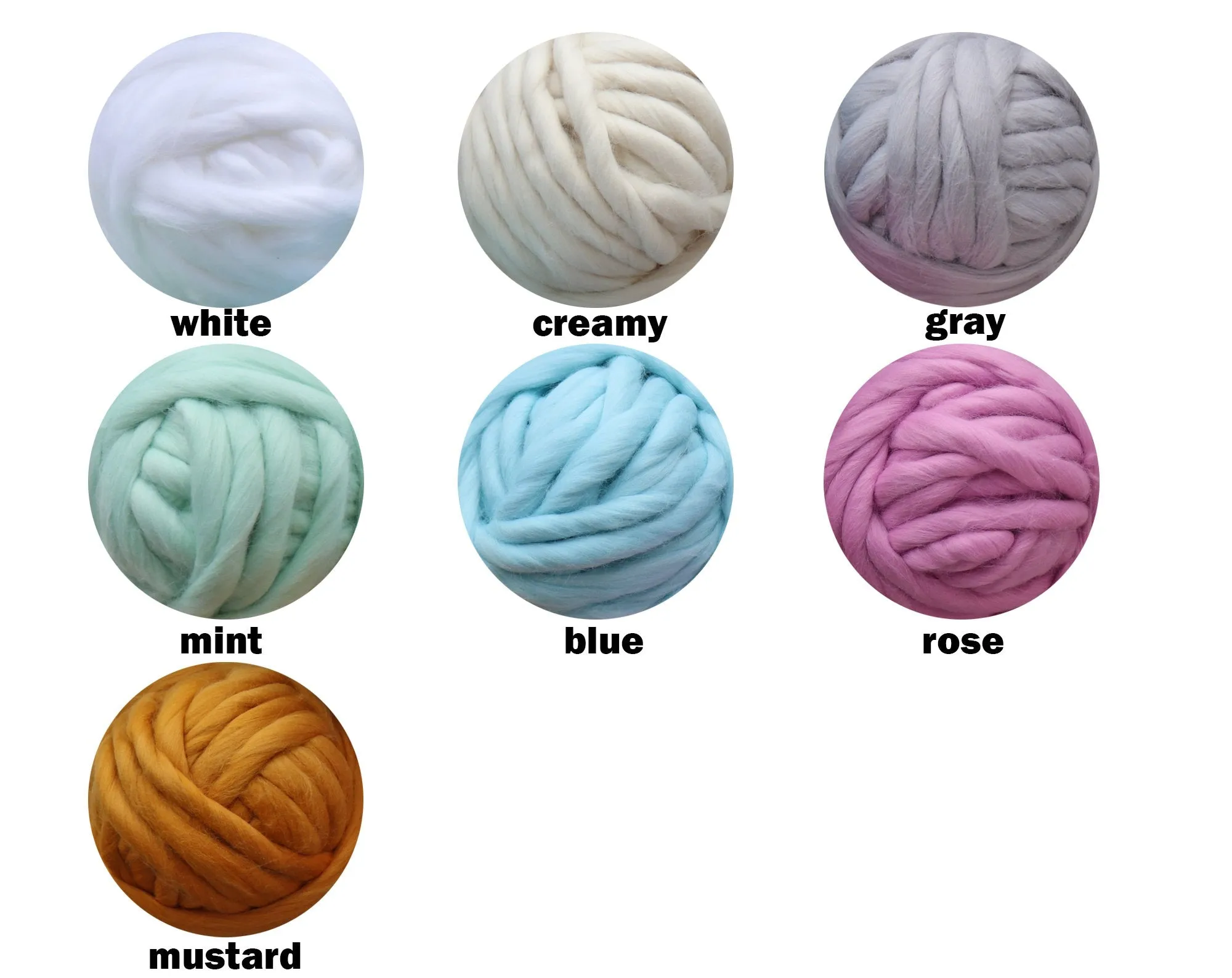 Super Chunky Acrylic Yarn, 7 Colors, 7.05 oz / 8.7 yards