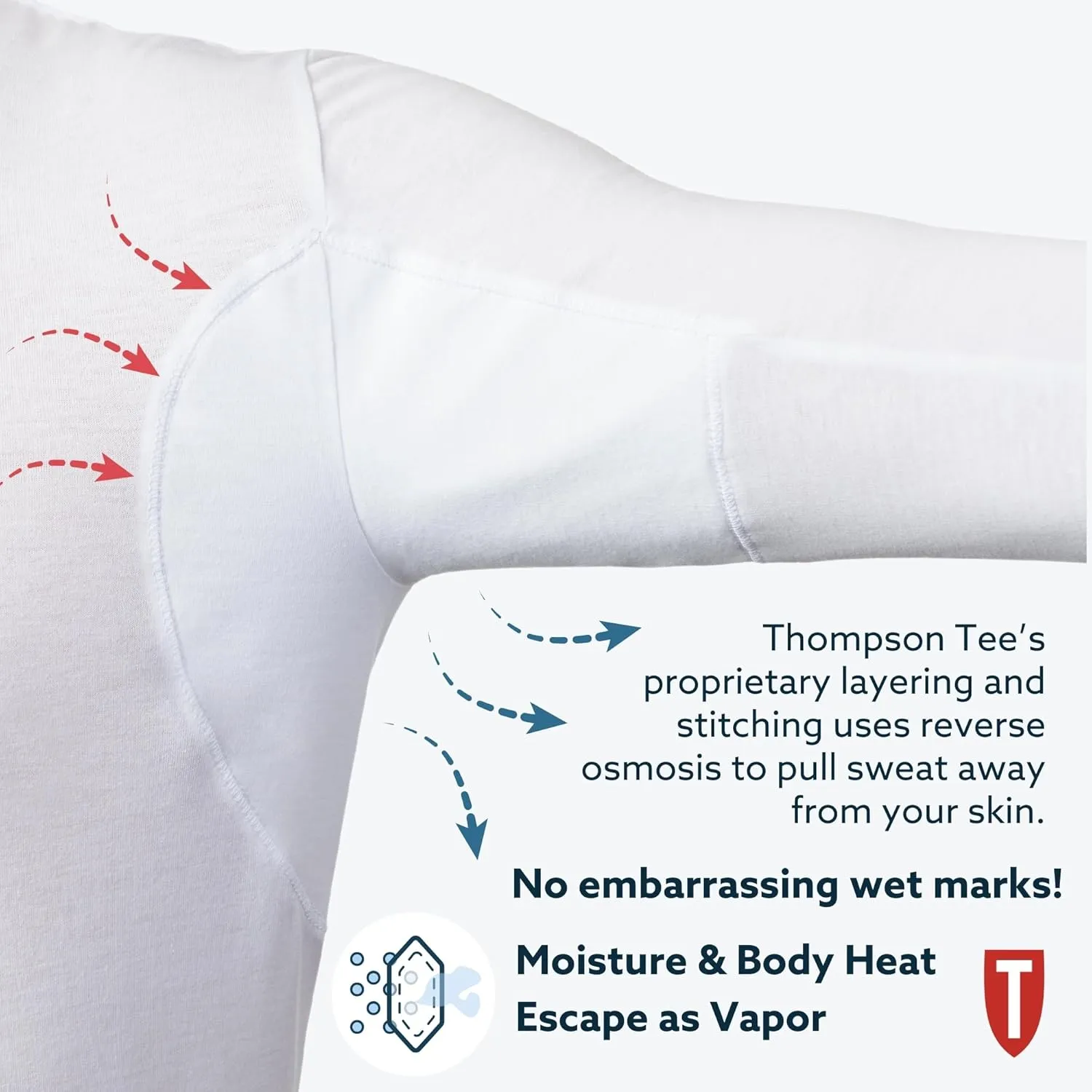 T THOMPSON TEE Men's Sweatproof Long Sleeve Undershirt | Cotton/Micromodal Crew Neck