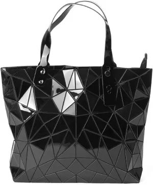 Ulalaza Geometric Lattice Luminous Purse Chain Crossbody Clutch Purses Tote Handbags Holographic for Women