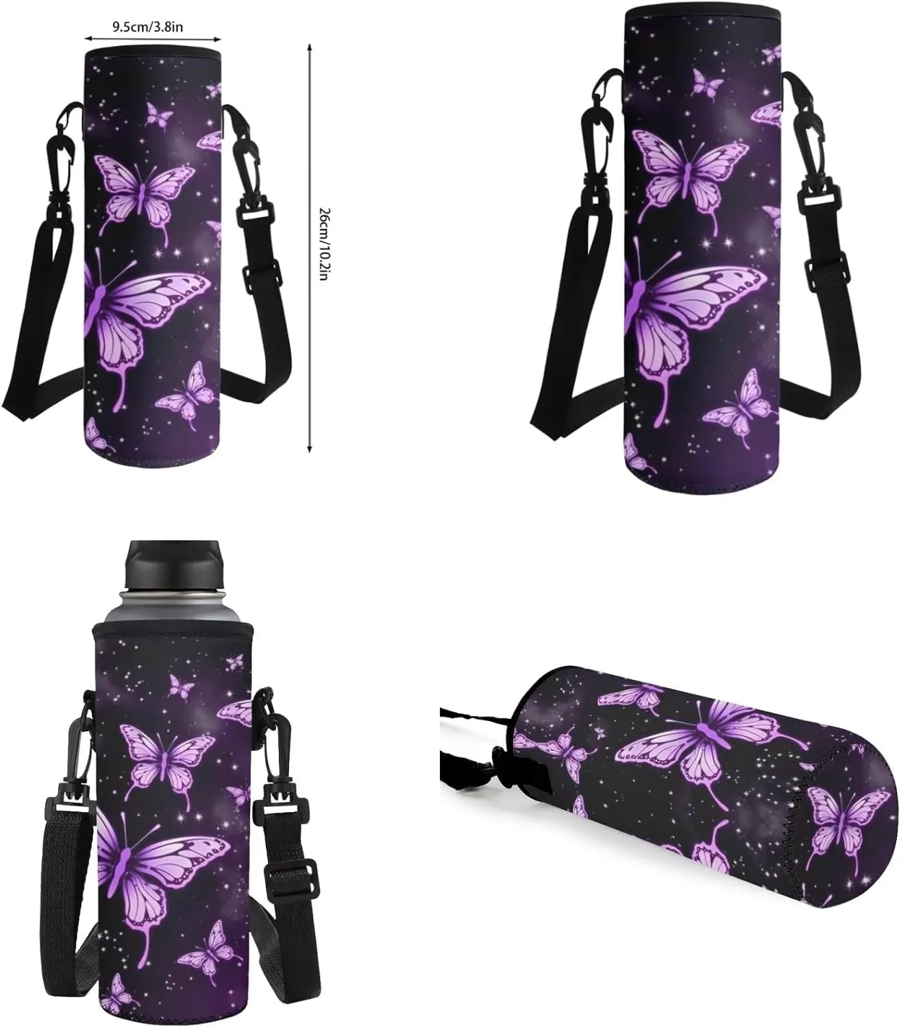 Upetstory Butterfly Backpack for Girls 6-8 10-12 Kids School Bag with Lunch Box Preschool Kindergarten Bookbag Set Teen Girls School Backpacks Pencil Case Chidlren Water Bottle Sleeve