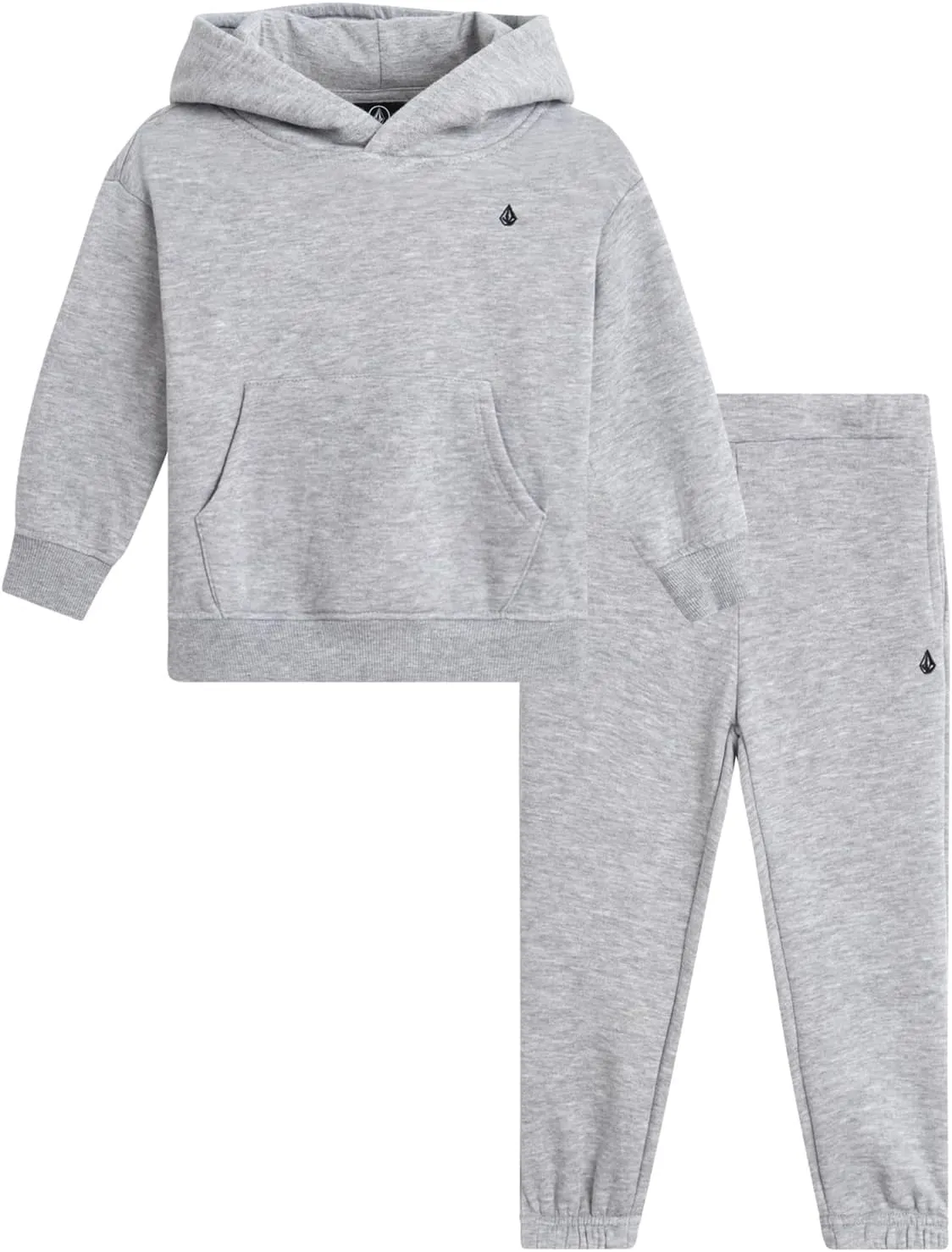 Volcom Toddler Boys Joggers Set - 2 Piece Fleece Pullover Hoodie and Jogger Pants - Matching Outfit for Little Boys (12M-7)