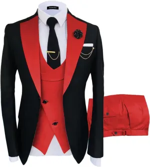 Wangyue Tuxedo for Men 3 Piece Men's Suits Slim Fit Mens Suit Double Breasted Tux Blazer Vest Pants Wedding Suits Man