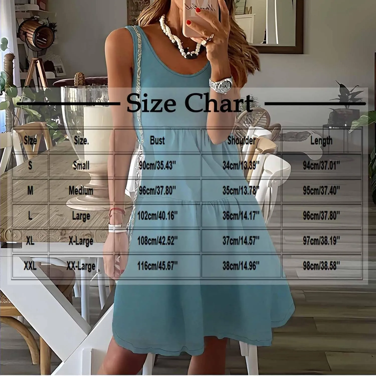 Women Boho Tiered Ruffle Mini Sundress Summer Sleeveless Crewneck A-Line Dresses Flowy Casual Beach Vacation Dress