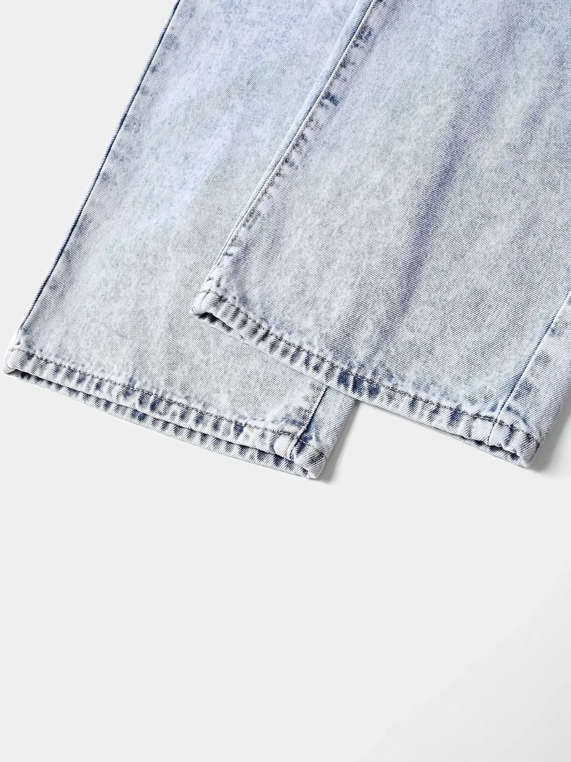 Women Wide Leg Baggy Jeans High Waisted Bowknot Embroidery Denim Pants Straight Leg Boyfriend Trendy Streetwear