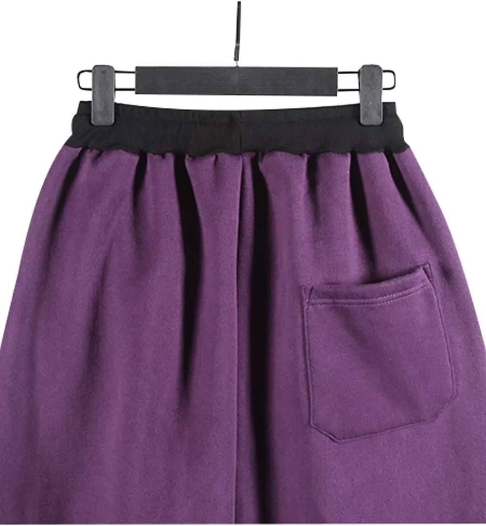 Women's Drawstring Waist Harem Pants with Fleece