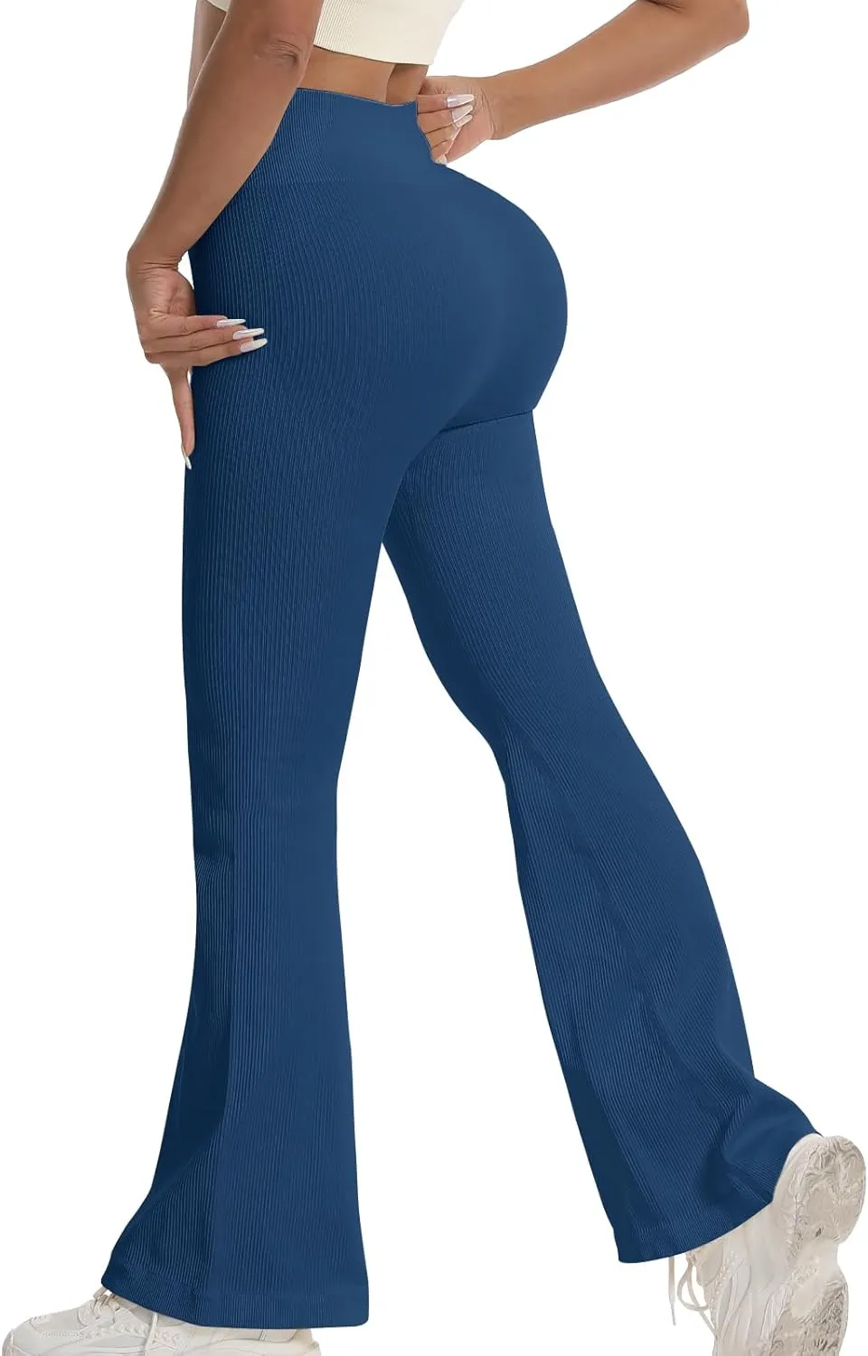 Women's High Waisted Flare Leggings, Bootcut Yoga Pants with Hip-Lifting, Tummy Control Wide Leg Workout Pants