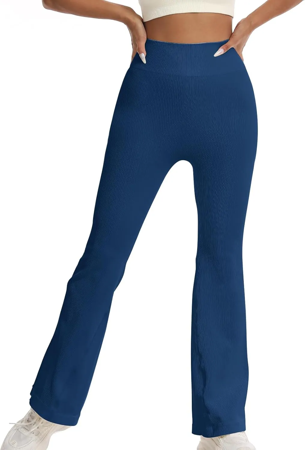 Women's High Waisted Flare Leggings, Bootcut Yoga Pants with Hip-Lifting, Tummy Control Wide Leg Workout Pants