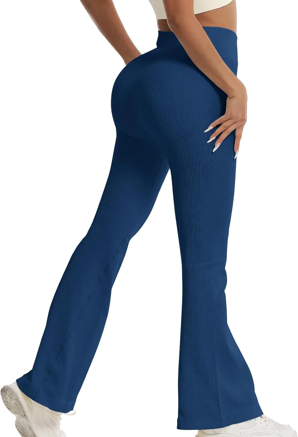 Women's High Waisted Flare Leggings, Bootcut Yoga Pants with Hip-Lifting, Tummy Control Wide Leg Workout Pants