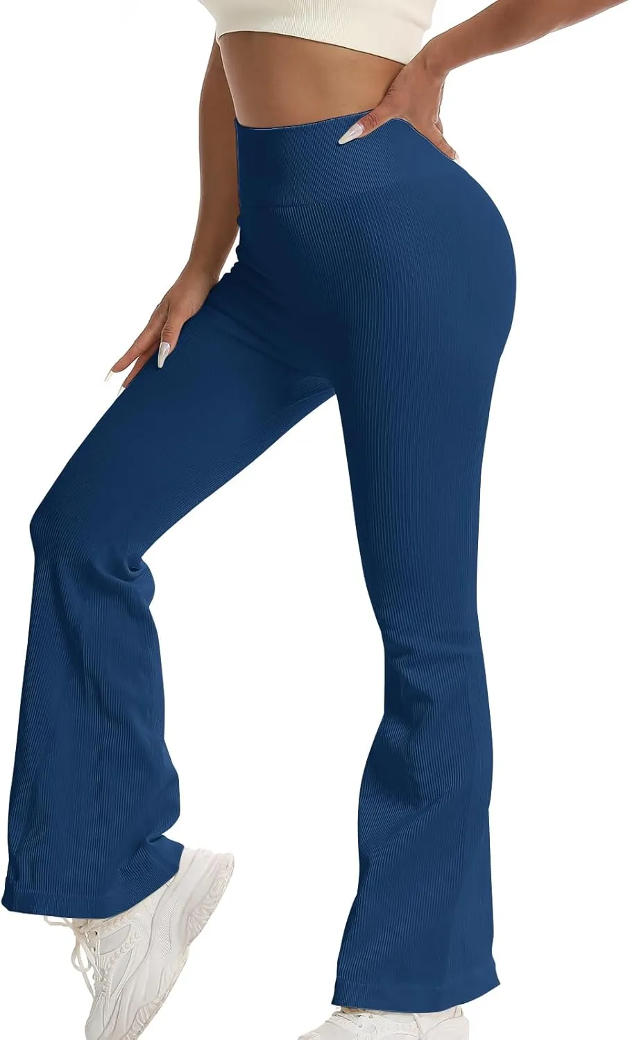Women's High Waisted Flare Leggings, Bootcut Yoga Pants with Hip-Lifting, Tummy Control Wide Leg Workout Pants