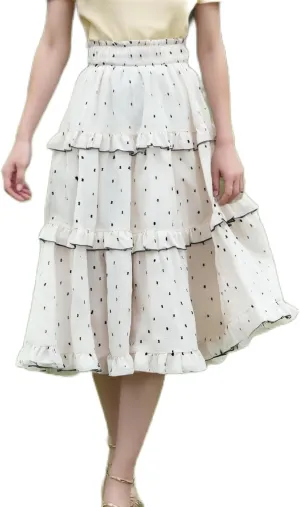 Women's Midi Skirts High Waisted Pleated A-Line Swing Skirts Boho Floral Elastic Asymmetrical Hem Dress