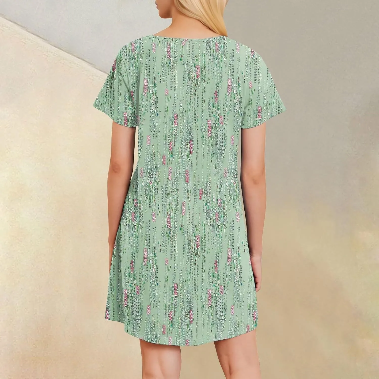 Women's Sequin Short Sleeve Dress Elegant Sparkling Party Mini Dress for Evening, Club, and Cocktail Events