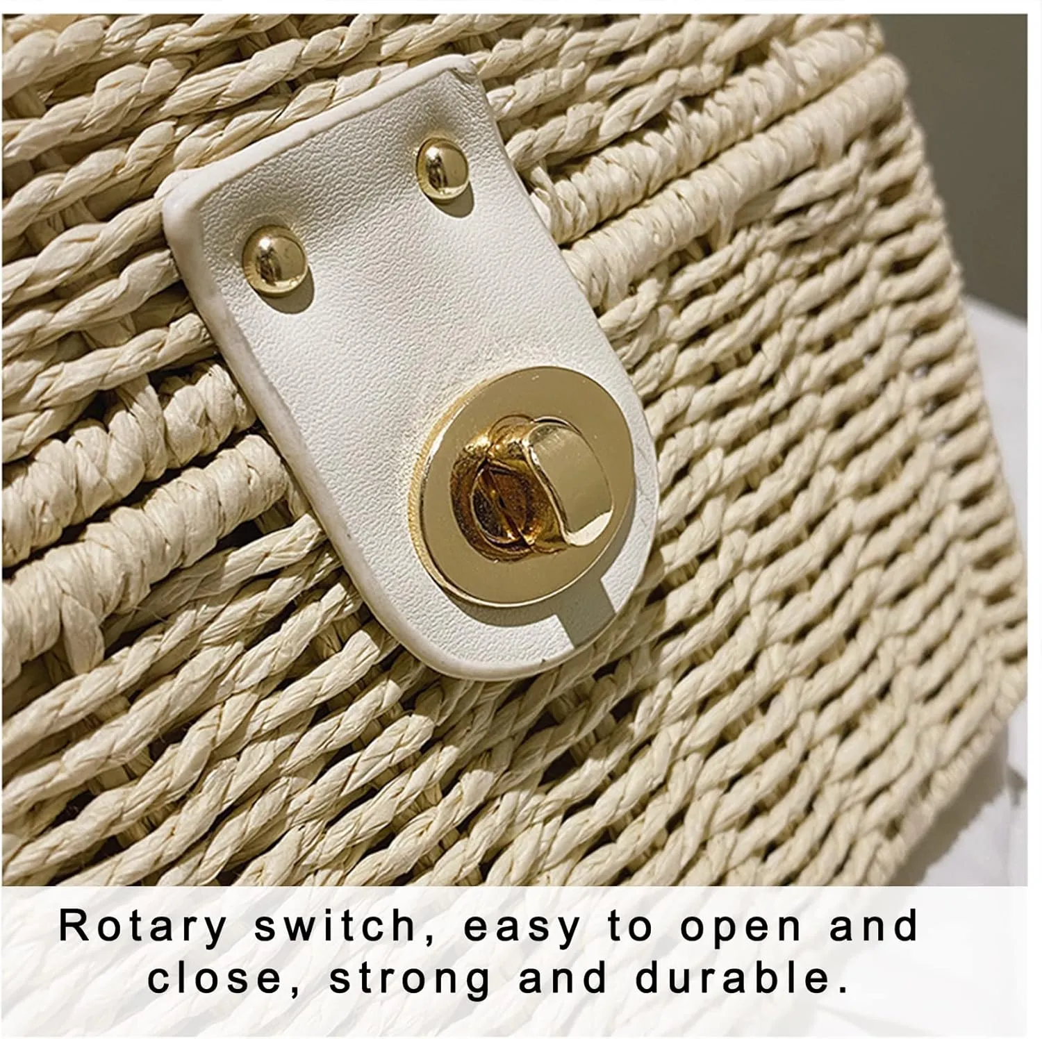 Women's Straw Bag Wicker Woven Basket Beach Purse Summer Purses Vacation Handbags Rattan Crossbody Bag Straw Purse