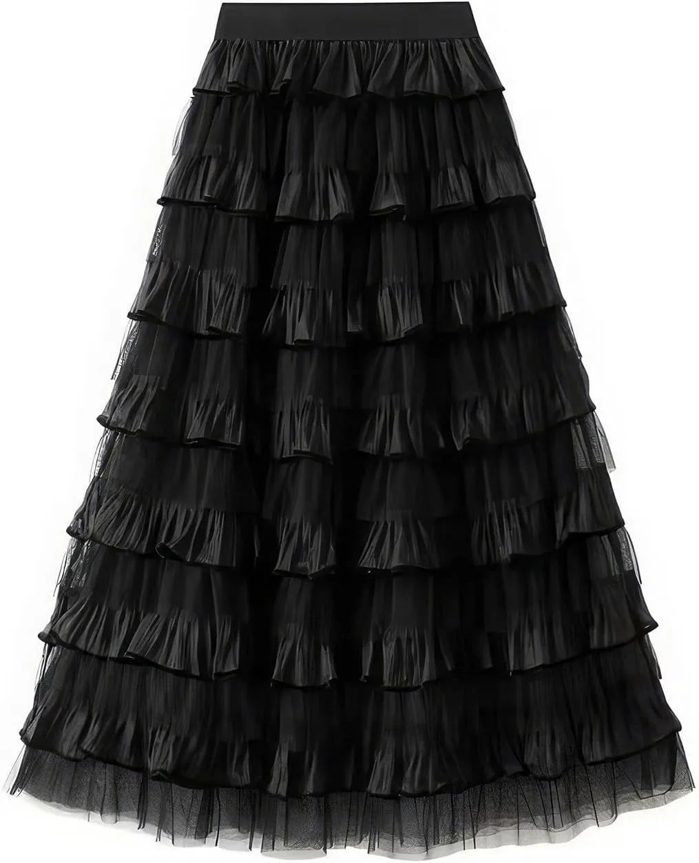 Women's Summer Elastic Waist Tiered Maxi Skirt High Waist Casual Beach Outfits Bohemian Print A-Line Long Skirt