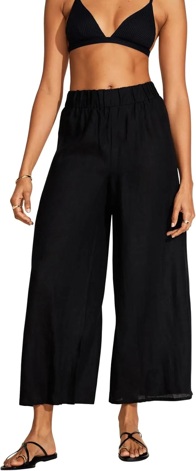 Women's Tallows Linen Wide Leg Pant Swimsuit Cover Up