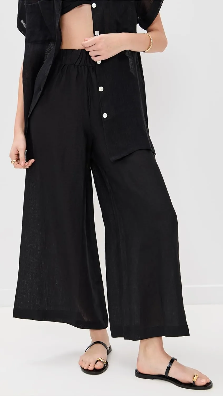 Women's Tallows Linen Wide Leg Pant Swimsuit Cover Up