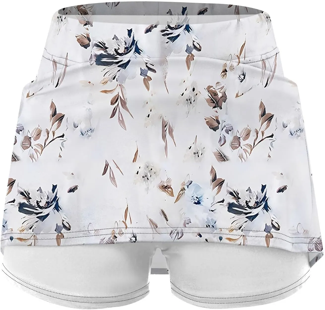 Women's Tennis Golf Skirts Floral Printed High Waist Skorts with Pockets Athletic Sports Running Workout Inner Shorts