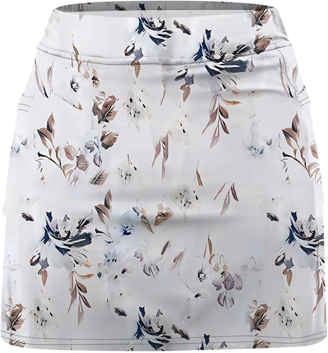 Women's Tennis Golf Skirts Floral Printed High Waist Skorts with Pockets Athletic Sports Running Workout Inner Shorts
