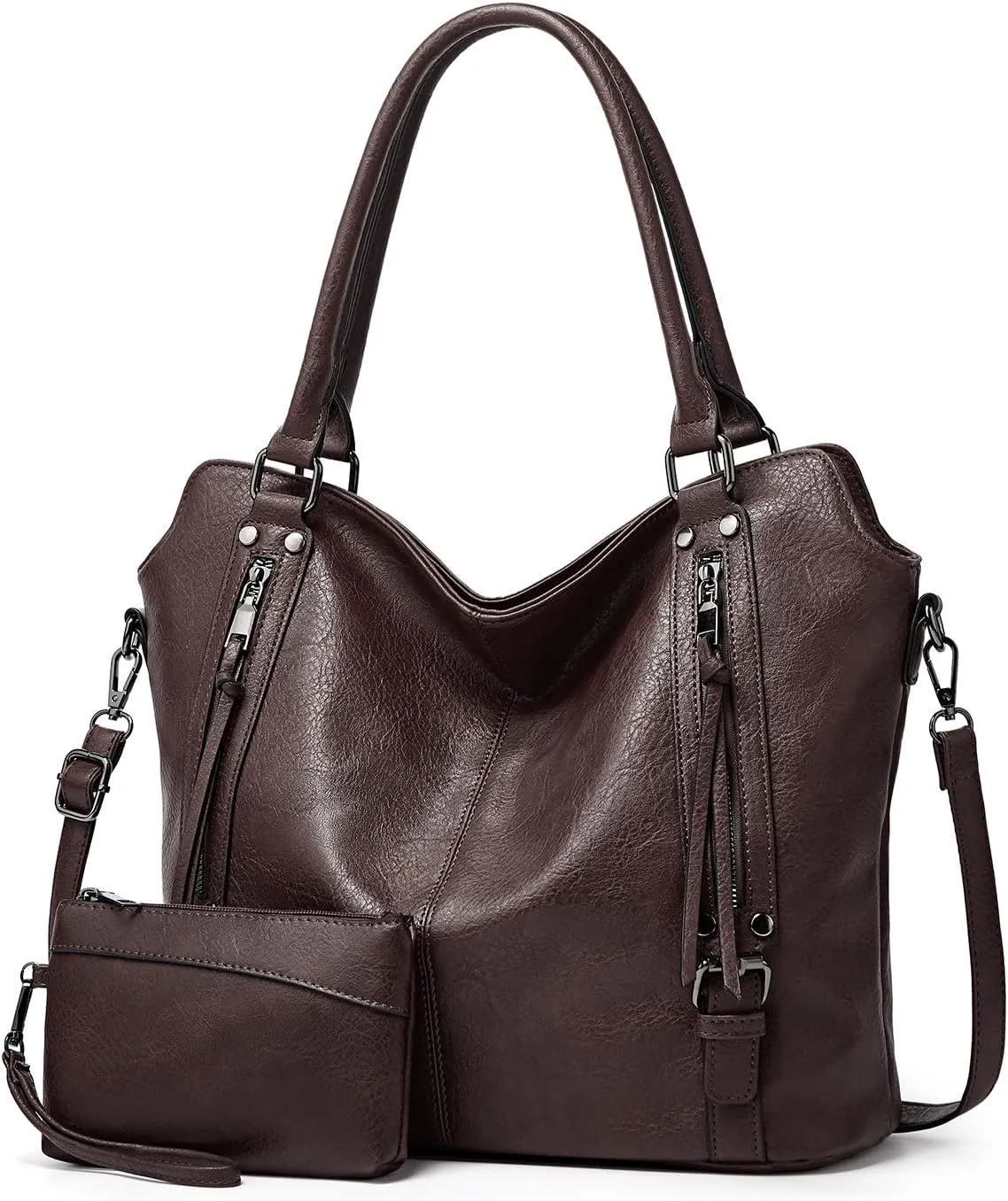 Women's Tote Bag Handbags and Purse PU Leather Shoulder Bag Ladies Hobo Bags Adjustable Large Bag with Crossbody Strap