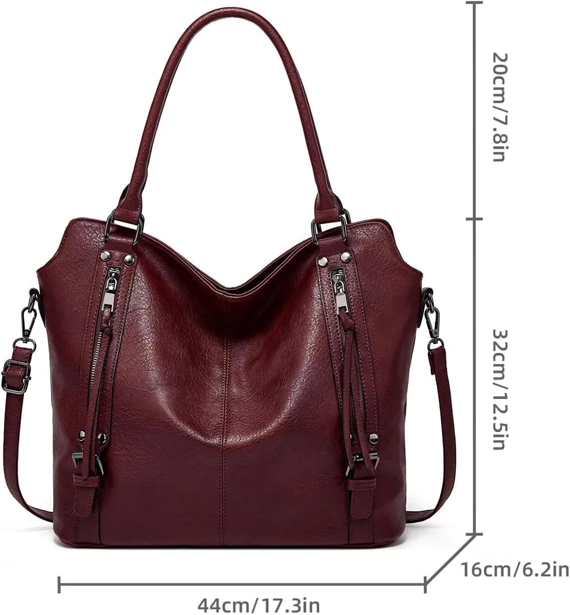 Women's Tote Bag Handbags and Purse PU Leather Shoulder Bag Ladies Hobo Bags Adjustable Large Bag with Crossbody Strap