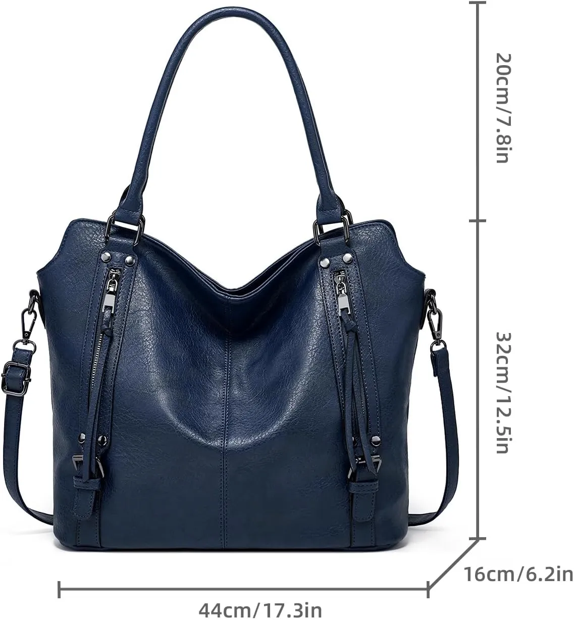 Women's Tote Bag Handbags and Purse PU Leather Shoulder Bag Ladies Hobo Bags Adjustable Large Bag with Crossbody Strap