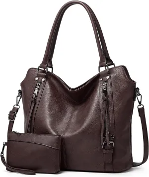 Women's Tote Bag Handbags and Purse PU Leather Shoulder Bag Ladies Hobo Bags Adjustable Large Bag with Crossbody Strap