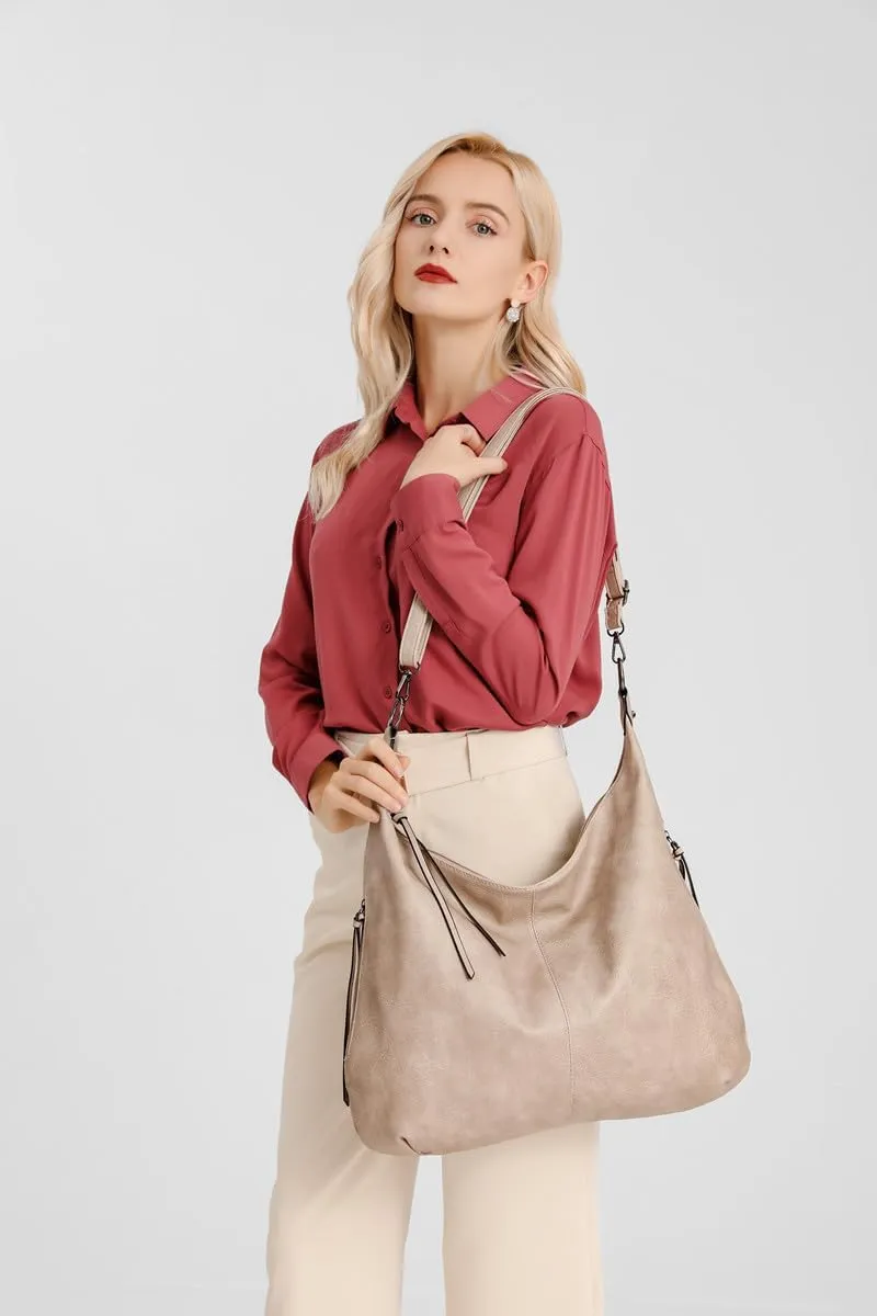 Women's Tote Bag Handbags and Purse PU Leather Shoulder Bag Ladies Hobo Bags Adjustable Large Bag with Crossbody Strap