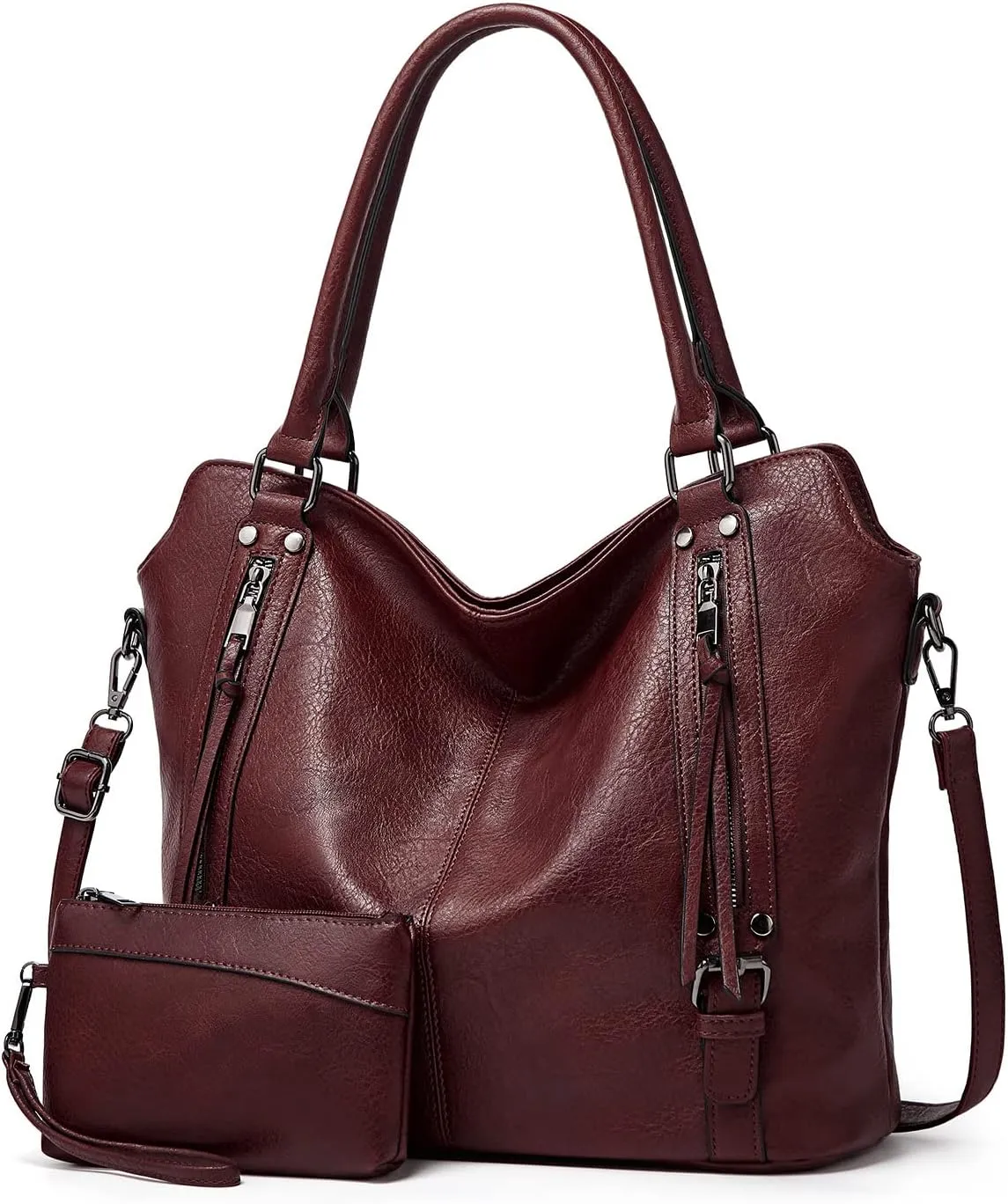 Women's Tote Bag Handbags and Purse PU Leather Shoulder Bag Ladies Hobo Bags Adjustable Large Bag with Crossbody Strap