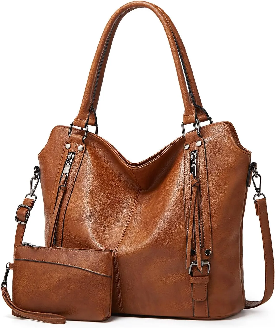 Women's Tote Bag Handbags and Purse PU Leather Shoulder Bag Ladies Hobo Bags Adjustable Large Bag with Crossbody Strap