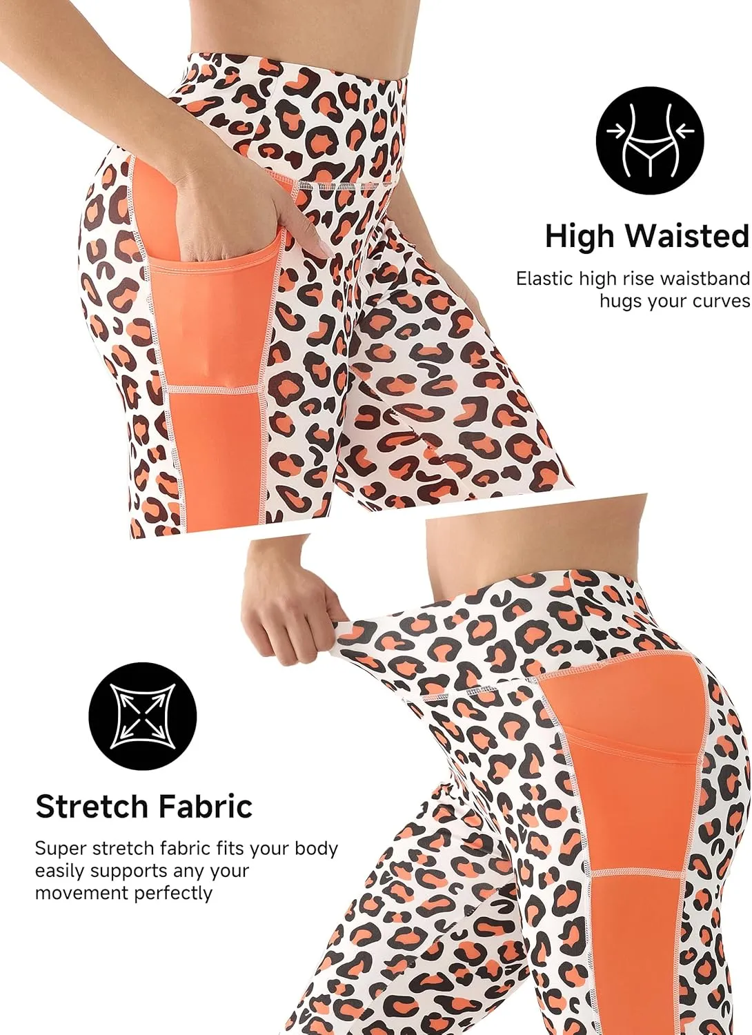 Workout Leggings for Women High Waisted Tummy Control Yoga Pants Gym Athletic Compression Leggings with Pockets