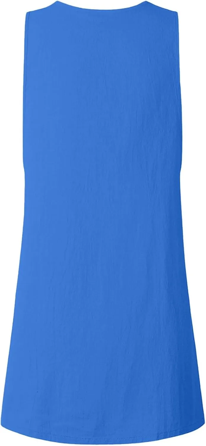 XOWRTE Summer Dress for Women Sleeveless Tank Dress with Pockets Casual Short A Line Dress Crewneck Sundress 2025