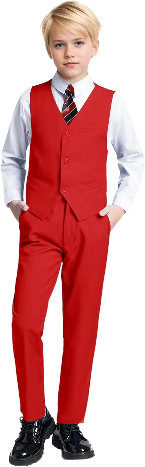 Yanlu Boy's Tuxedos Toddler Formal Suits Set Kids Blue Black Slim Fit Suit for Weddings