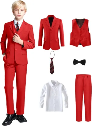 Yanlu Boy's Tuxedos Toddler Formal Suits Set Kids Blue Black Slim Fit Suit for Weddings