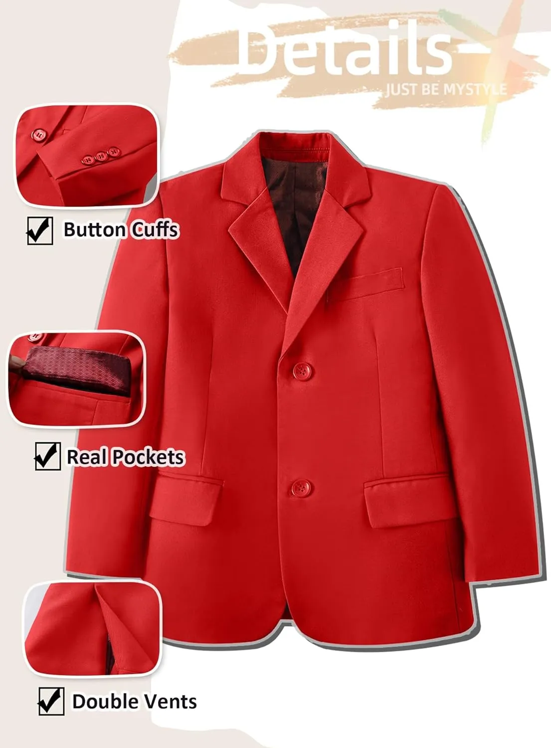 Yanlu Boy's Tuxedos Toddler Formal Suits Set Kids Blue Black Slim Fit Suit for Weddings