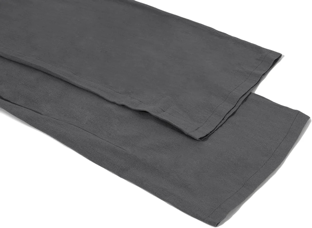 yoeasy Women Cotton Linen Drawstring Elastic Waist Straight Leg Pants Lightweight Trousers with Pocket
