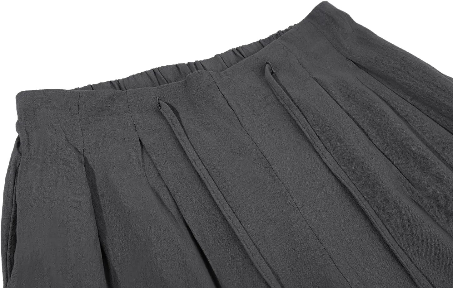 yoeasy Women Cotton Linen Drawstring Elastic Waist Straight Leg Pants Lightweight Trousers with Pocket